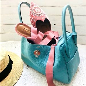 Aquazzura Pink Laced Up Flat